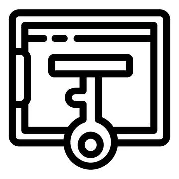 Website security system protecting user data with key icon Illustrazione stock