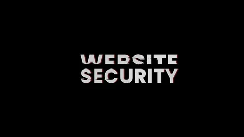 Website security text with glitch effects on a black background. Stock Footage 261552687