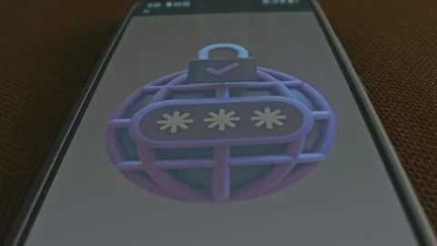 Website Security themed graphic presentation on smartphone Stock Footage 303426928