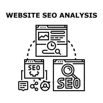 Website seo analysis and optimization for digital marketing 库存插图