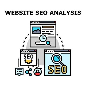 Website seo analysis and optimization for digital marketing Stock Illustration