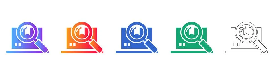 Website SEO Analysis and Research Icons 스톡 일러스트