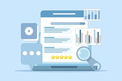 Website SEO concept, Search engine ranking. Stock Illustration