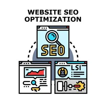 Website seo optimization digital marketing strategy planning 스톡 일러스트