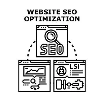 Website seo optimization digital marketing strategy planning Stock Illustration