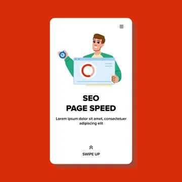 Website seo page speed vector Illustrazione stock
