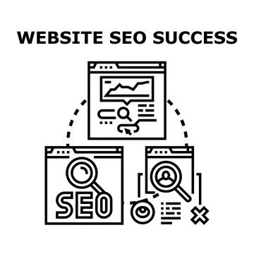 Website seo success concept improving online presence visibility 스톡 일러스트