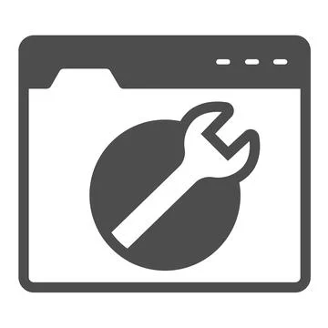 Website service center solid icon, pcrepair concept, repair center vector sign Stock Illustration