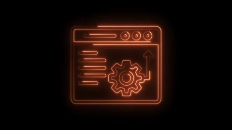 Website settings configuration process with neon glow effect of optimization and Stock Footage 322961883