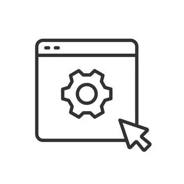 Website settings, icon in line design. Website, settings, configuration, options イラスト素材