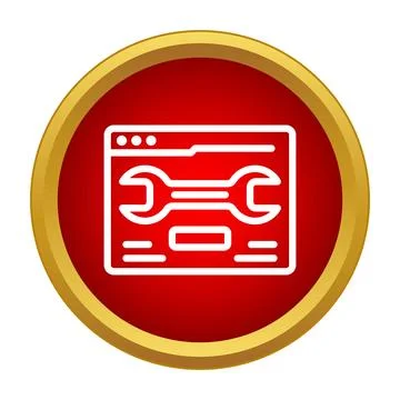 Website settings panel with wrench icon 스톡 일러스트