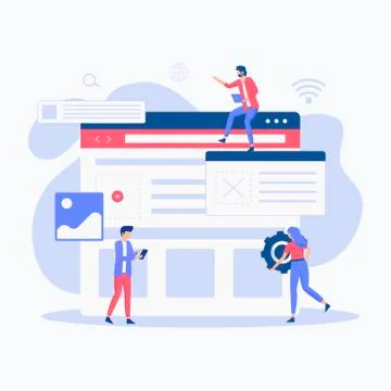 Website setup illustration concept Stock Illustration