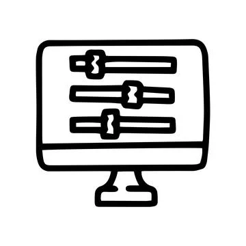 Website setup line vector doodle simple icon Stock Illustration