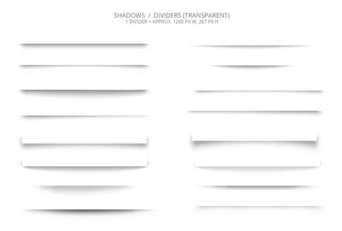 Website Shadow Dividers or Separators Set Stock Illustration