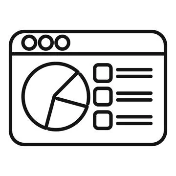 Website showing analytics with pie chart and data points 库存插图