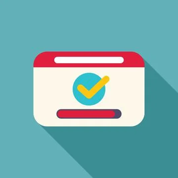 Website showing check mark in loading page with progress bar Illustrazione stock