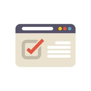 Website showing checkmark in checkbox for completing online form Stock Illustration