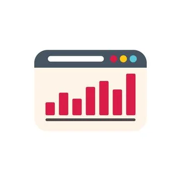 Website showing growing bar chart analytics icon 스톡 일러스트