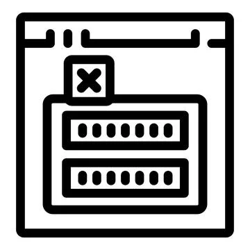 Website showing server down error message with cross mark icon Stock Illustration