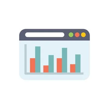 Website showing statistical bar chart graph analytics Stock Illustration