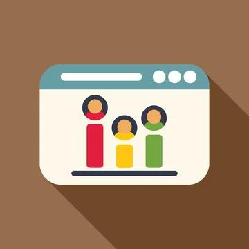 Website showing statistics with growing bars and user icons Illustrazione stock