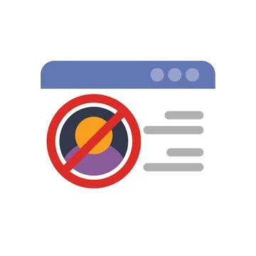 Website showing user account being blocked from accessing online system Stock Illustration