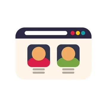 Website showing user interface with profiles of two people Stock Illustration