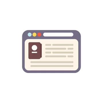 Website showing user profile with personal information on screen 스톡 일러스트