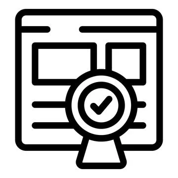 Website showing validation with check mark icon 스톡 일러스트