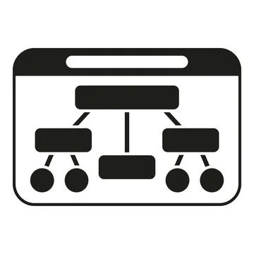 Website sitemap hierarchy diagram on web browser 스톡 일러스트