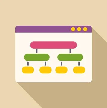 Website sitemap hierarchy structure planning flat icon Stock-Illustration