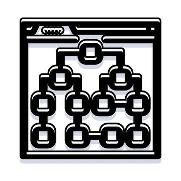 Website sitemap navigation architecture planning diagram Stock Illustration