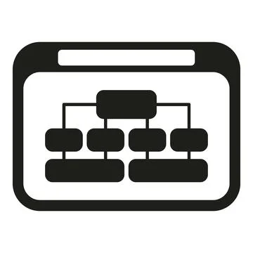 Website sitemap planning showing content hierarchy diagram Stock Illustration
