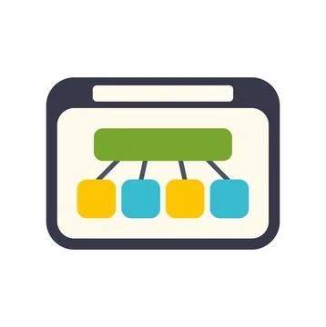 Website sitemap planning showing structure and navigation flow 스톡 일러스트
