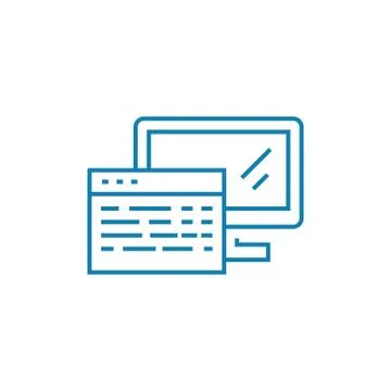 Website source code linear icon concept. Website source code line vector sign Illustration