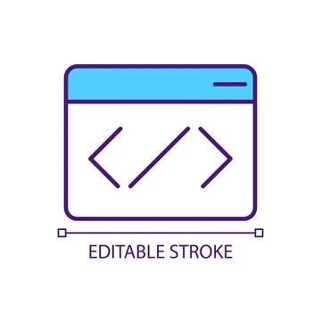 Website source code RGB color icon Stock Illustration