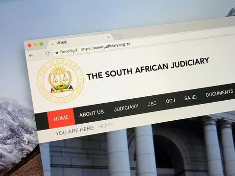 Website of The South African judiciary. Stock Photos