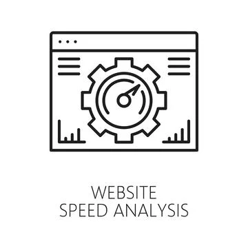 Website speed analytics, web audit line icon Stock Illustration