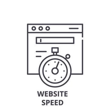 Website speed line icon concept. Website speed vector linear illustration Stock Illustration