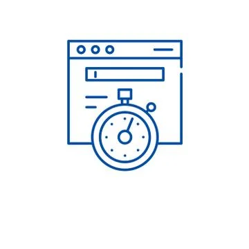 Website speed line icon concept. Website speed flat vector symbol, sign, outline Illustrazione stock