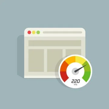 Website speed loading time vector icon, web browser seo analyzer Stock Illustration