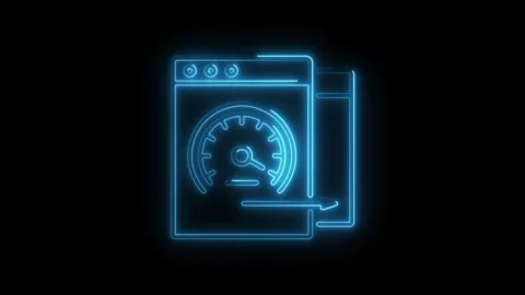 Website speed optimization concept glowing neon light effect on black backg.. Stock Footage 308605416