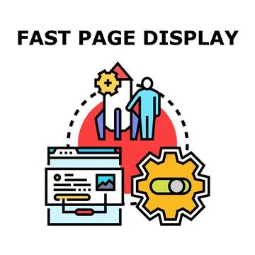 Website speed optimization delivering fast page display Stock Illustration