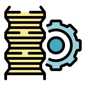 Website speed optimization with rack server and gear Illustrazione stock