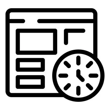 Website speed optimization showing time taking to load Stock Illustration