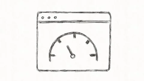 Website Speed Performance Gauge and Browser Loading Animation Stock Footage 342018229
