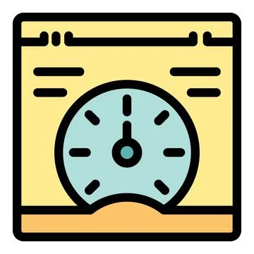 Website speed test showing fast loading time icon Stock Illustration