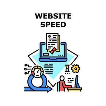 Website Speed Vector Concept Color Illustration Stock Illustration