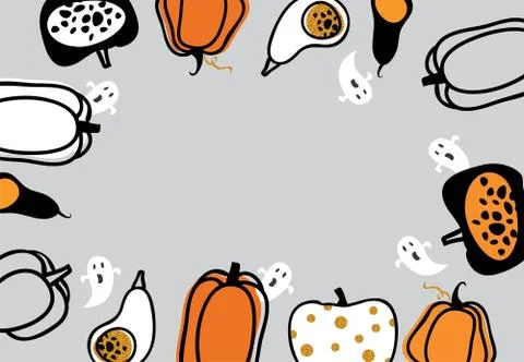 Website spooky header or banner with Halloween pumpkins. Poster, banner or Stock Illustration