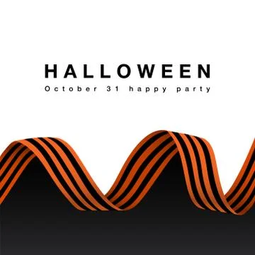 Website spooky header or banner with Halloween ribbon Stock Illustration